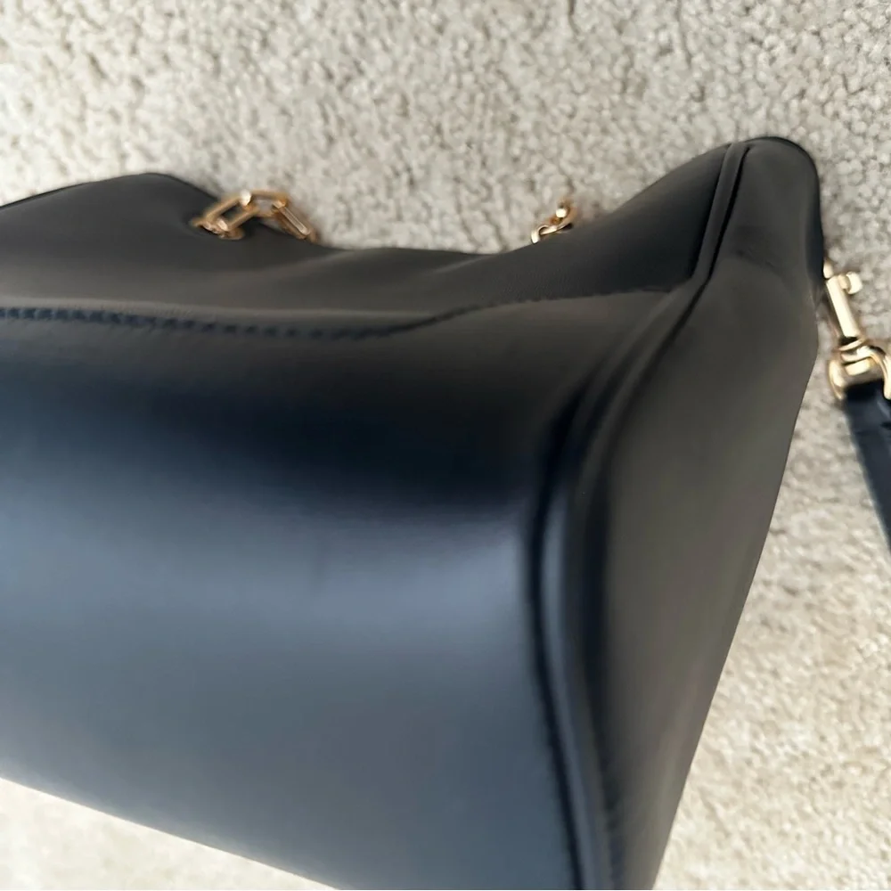 Tory Burch Carter Small Tote‎ Crossbody Bag in Black VGUC